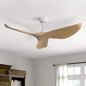 52 in. Indoor/Outdoor White Ceiling Fan without Light for Bedroom or Living Room ABS