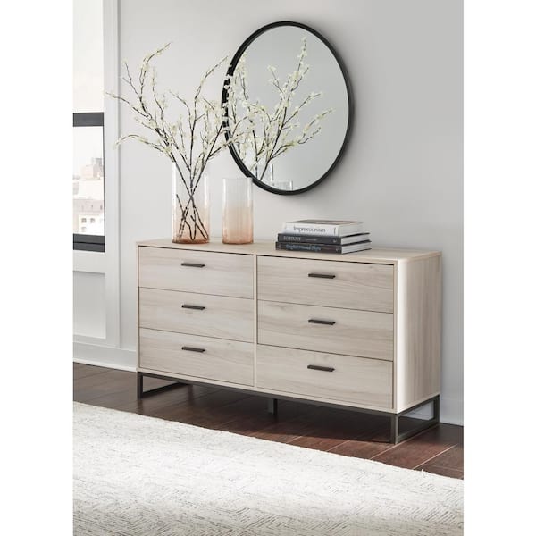 Socalle Beige 6 Drawers 59 in. Dresser