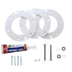7 in. O.D. x 1/4 in. Thick Complete Plastic Closet Flange Extension Kit with Caulk and Bolts