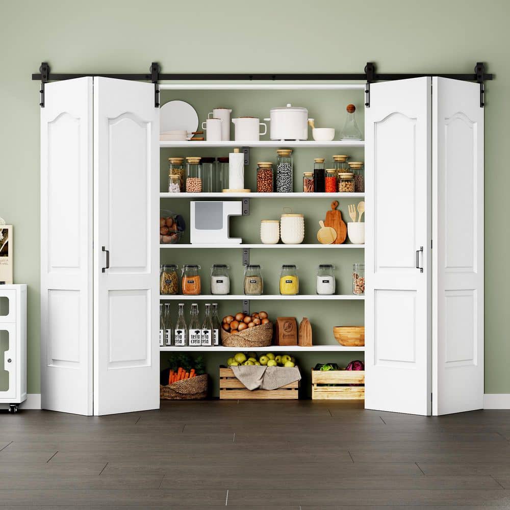 EH PUERTA 112 in. x 84 in. 2 Panel Bifold Closet Barn Door Save