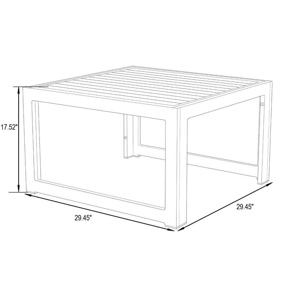 Chelsea Black Aluminum Outdoor Patio Coffee Table