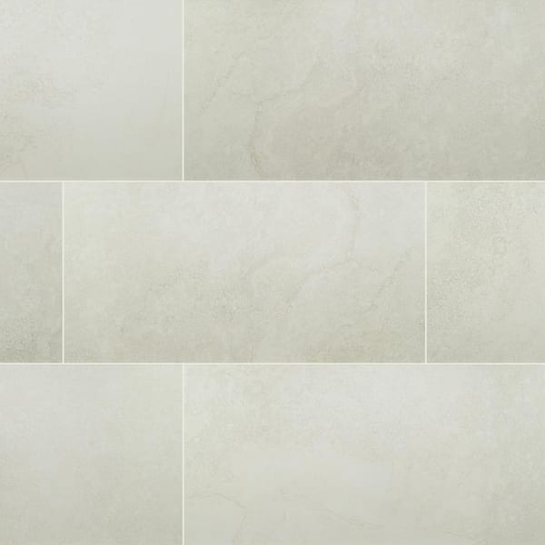 MSI Take Home Tile Sample - Leighton White 4 in. x 4 in. Matte Porcelain Stone Look Floor and Wall Tile