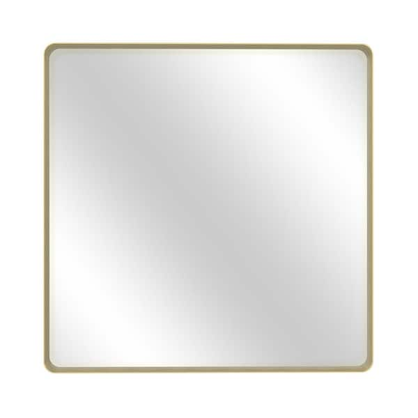 36 in. W x 36 in. H Square Framed Wall-Mounted Bathroom Vanity Mirror in Tempered Glass