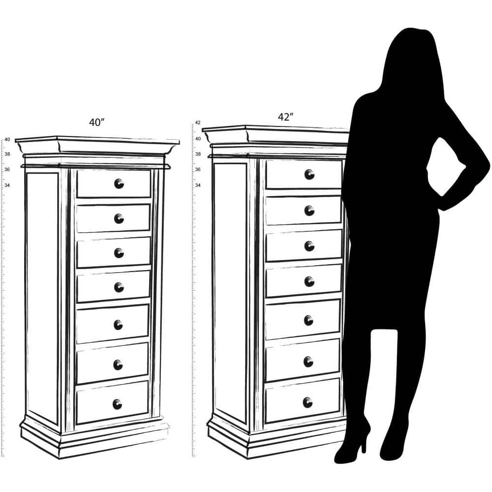 Chelsea Walnut French Jewelry Armoire with Mirror Doors