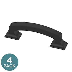 Classic Edge 3 in. (76 mm) Matte Black Cabinet Drawer Pull (4-Pack)