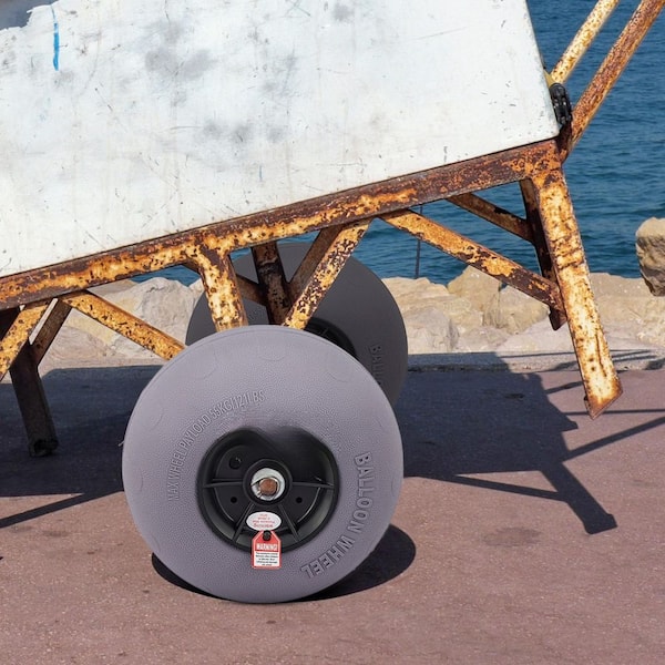 Beach Balloon Wheels, 13 in. Replacement Sand Tires with 32 in. Stainless Steel Axle, TPU Cart Tires for Kayak Dolly
