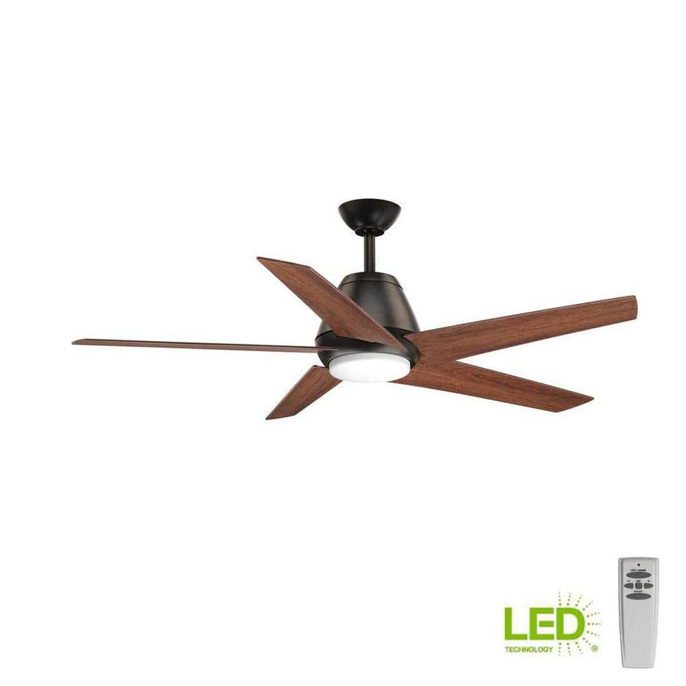 Gust 54" Antique Bronze Ceiling Fan with Walnut Blades