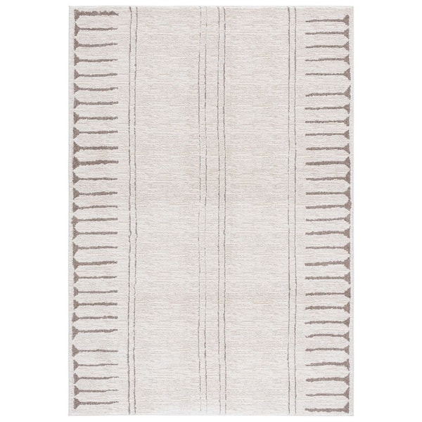 Northport 9 ft. x 12 ft. Ivory/Beige Abstract Striped Area Rug