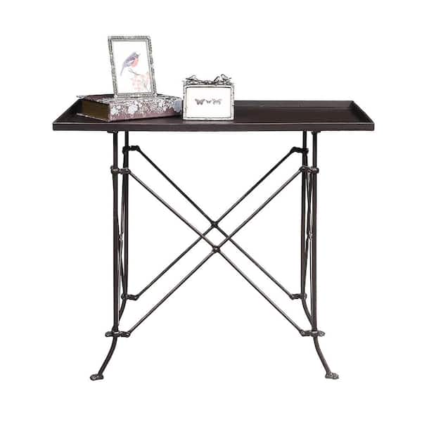 Storied Home Terrain 31.5 in. Bronze Rectangle Metal Console Table