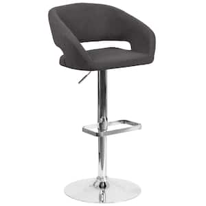 32 in. Adjustable Height Black Cushioned Bar Stool