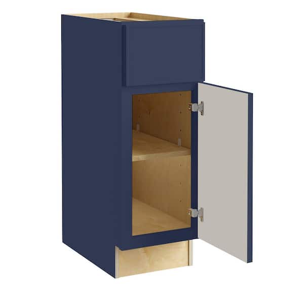 Home Decorators Collection Franklin 12 in. W x 24 in. D x 34.5 in. H Assembled Plywood Base Kitchen Cabinet in Vessel Blue with Soft Close RH