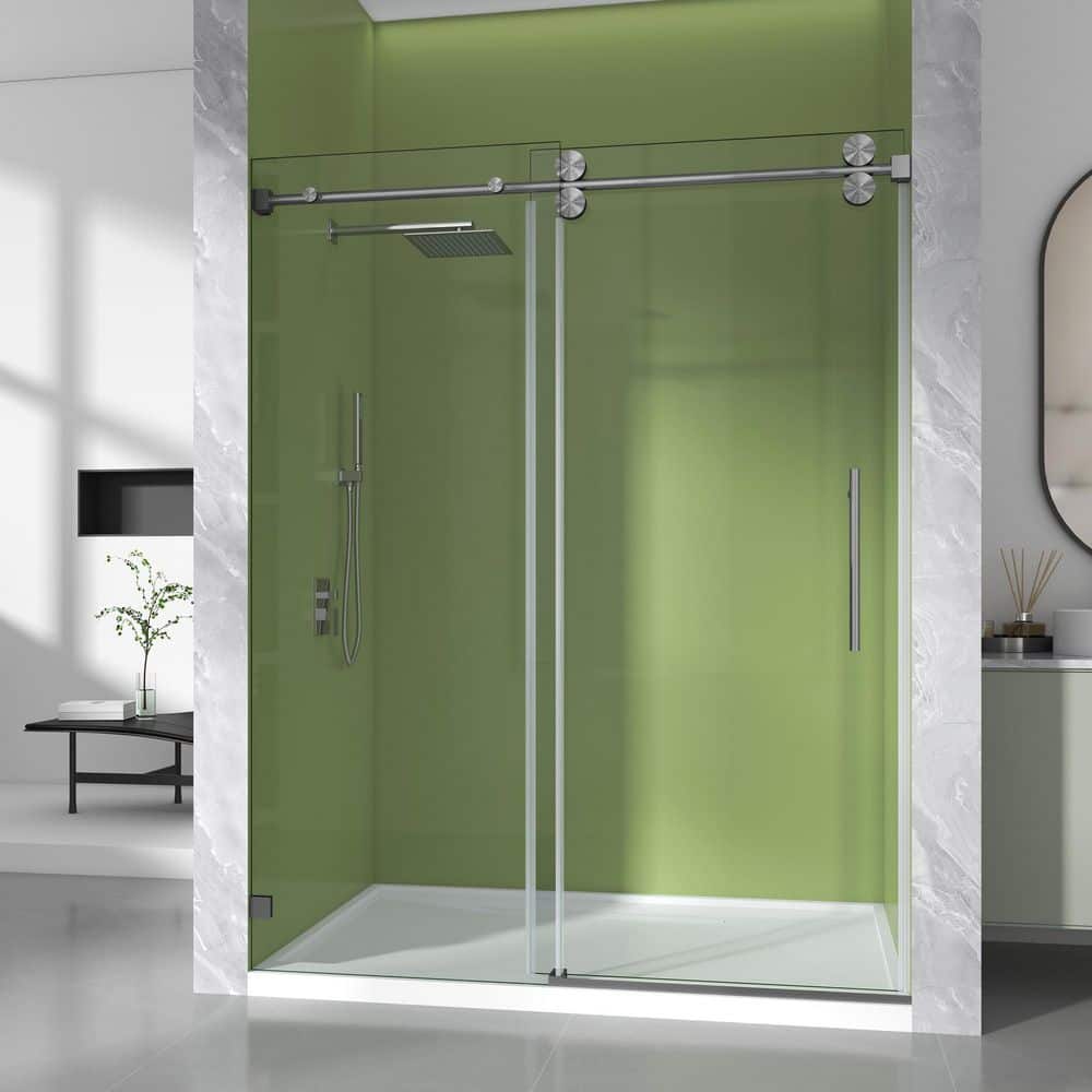 68-73 in. W x 76 in. H Single Sliding Frameless Shower Door Gungray 3/8 in. Clear SGCC Tempered Glass price history on PriceWatchPro
