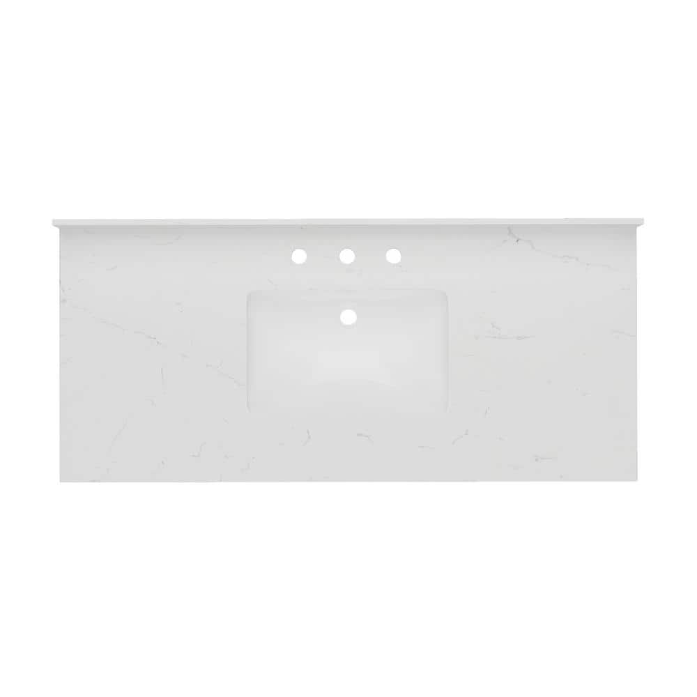 Bianco Bella 49'' White Quartz Undermount Single Sink Vanity Top