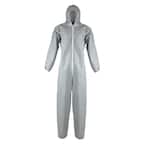 Men's XL Grey SMS Breathable Hooded Coveralls