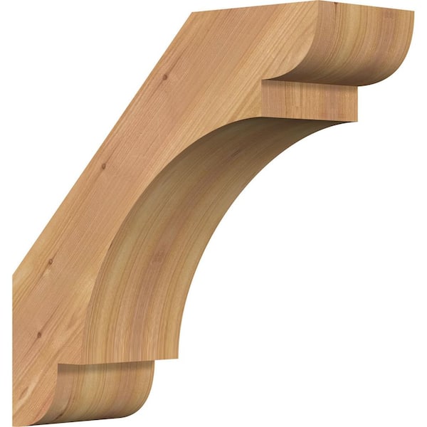 Ekena Millwork 5 1/2"W x 16"D x 16"H Olympic Smooth Knee Brace, Western Red Cedar