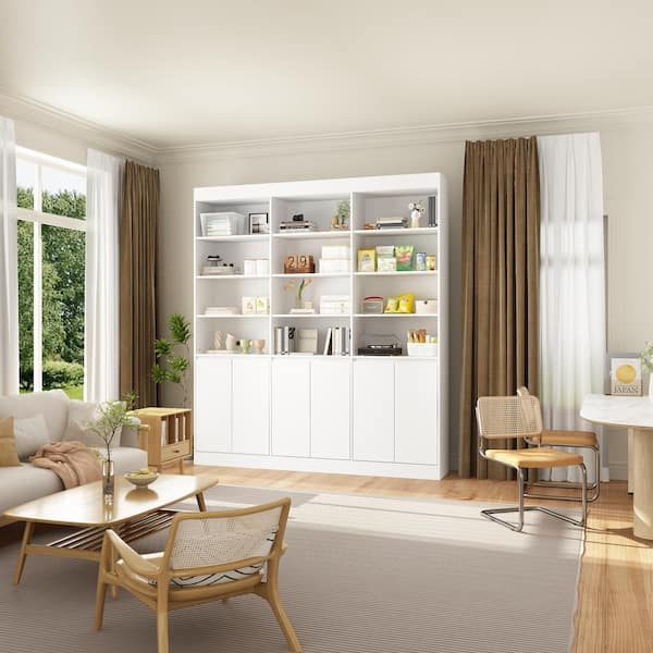 FUFU&GAGA White 78.7 in. H Accent Storage Cabinet, Office Storage