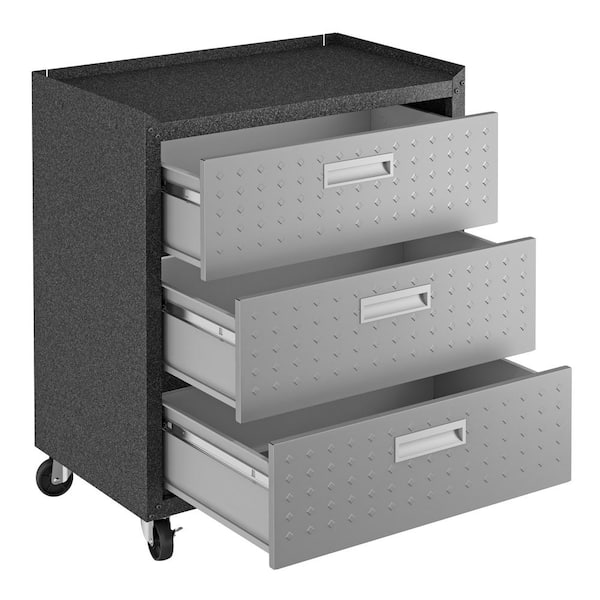 Forbes Industries 2150 Guest Room Attendant Cart 30W x 19D x 36H Cabinet (3) Shelves (2 Adjustable) | Grey | Stainless Steel