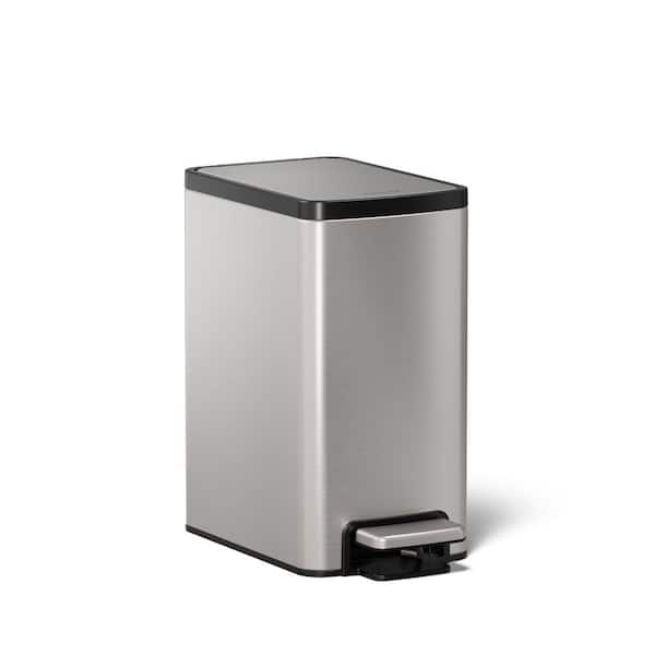 6 l Metal Household Trash Can in Stainless Steel
