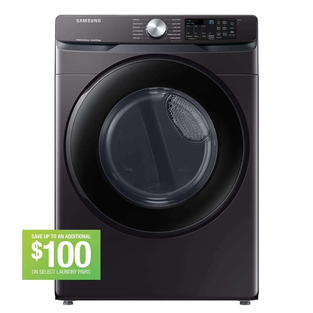 7.5 cu.ft. vented Smart Electric Dryer with Sensor Dry in Brushed Black