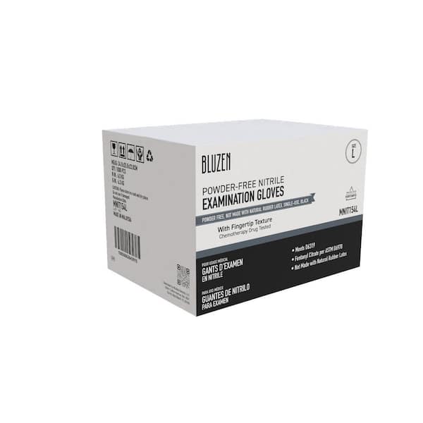 Med Black Extra-Strength 5mil Nitrile Gloves 1000-Count Case
