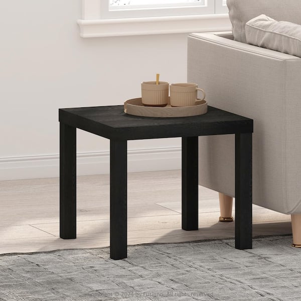 Furinno Classic 20.08 in. Black Rectangle Wood Coffee Table