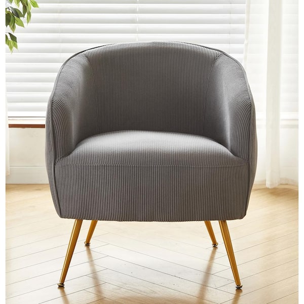 US Pride Furniture Docan Grey Corduroy Arm Chair C386H1 The Home Depot