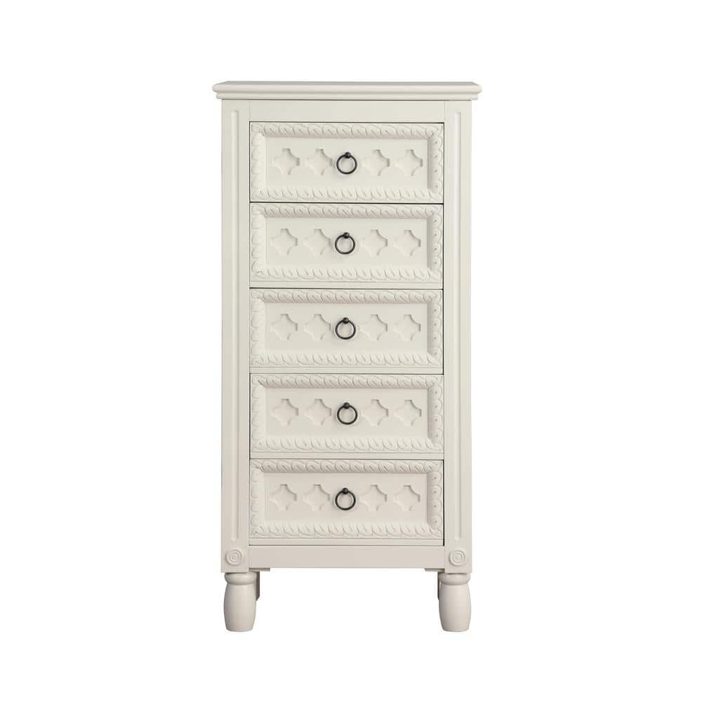 HIVES HONEY Abby White Jewelry Armoire 40.25 in. x 19.5 in. x 11.75 in -  1321-427