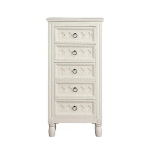 Abby White Jewelry Armoire 40.25 in. x 19.5 in. x 11.75 in.