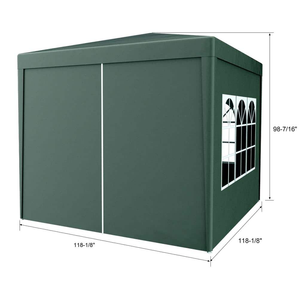 10 ft. x 10 ft. Green Outdoor Party Tent Canopy with Removable Walls