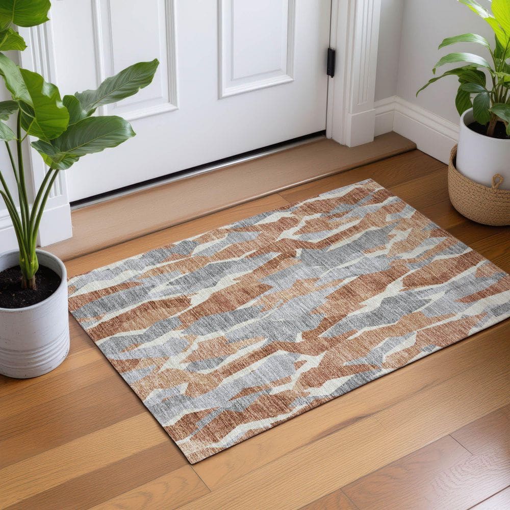 Chantille Machine Washable Indoor/Outdoor Abstract ACN2329 Paprika 2 ft. x 3 ft. Accent Rug price history on PriceWatchPro