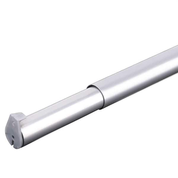 Closet Pro 18 in. to 30 in. Platinum Steel Adjustable Hanging Closet Rod with Fixed Flange