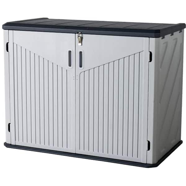 262 Gal. 4.36 ft. D x 3 ft. W White Outdoor Waterproof Resin Deck Box With Floor
