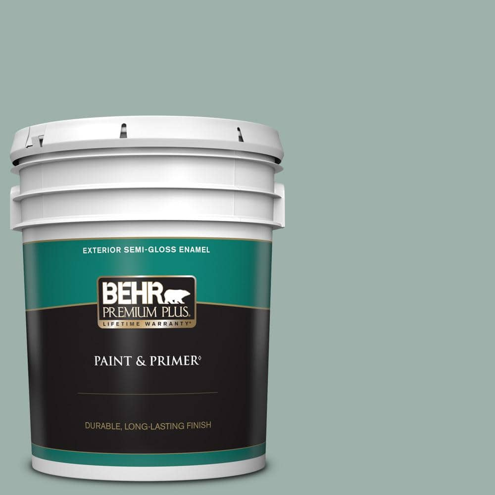 5 gal. #N430-3 Garden Vista Semi-Gloss Enamel Exterior Paint & Primer -  BEHR PREMIUM PLUS, 05460605