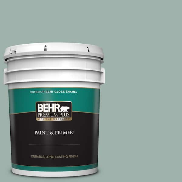 BEHR PREMIUM PLUS 5 gal. #N430-3 Garden Vista Semi-Gloss Enamel Exterior Paint & Primer