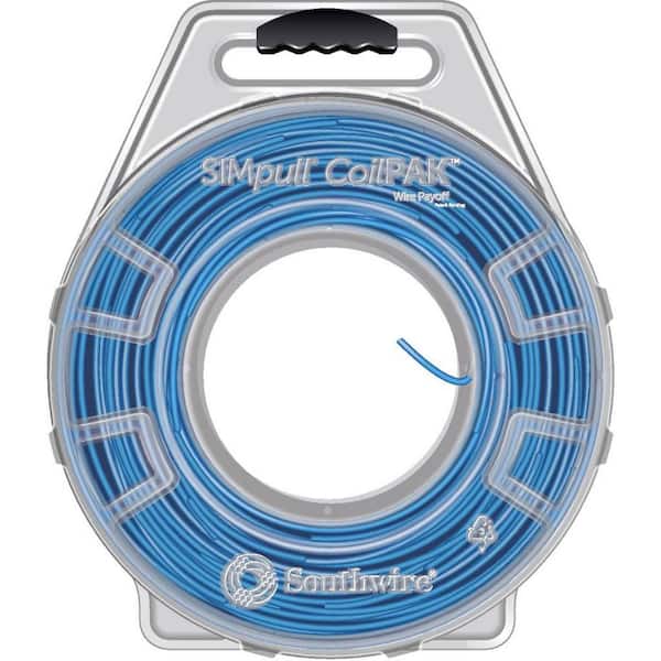 1000 ft. Blue/White Stripe 12/2 STR CU CoilPAK SIMpull THHN Wire