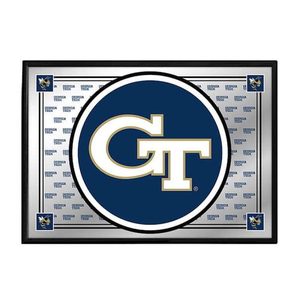 The Fan-Brand 28 in. X 19 in. Georgia Tech Yellow Jackets Team Spirit Framed Mirrored Decorative Sign