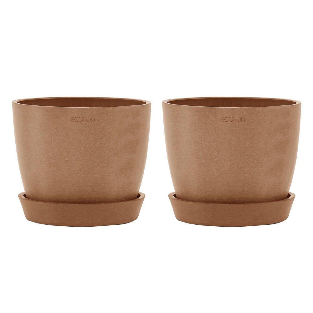 Saucer in. Depot Planter Sustainable - Terracotta Home O The STLH6TRC 6 Plastic (2-Pack) ECOPOTS BY Stockholm Premium with TPC