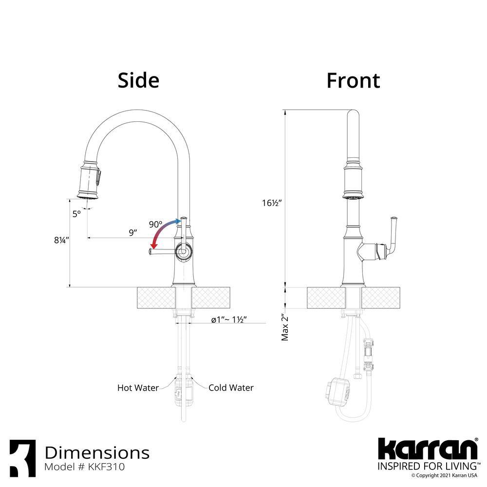Auburn Stainless Steel Single Handle Pull Down Kitchen Faucet