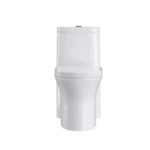Dual Flush Elongated Standard One Piece Toilet with Comfortable Seat Height, White Finish Toilet