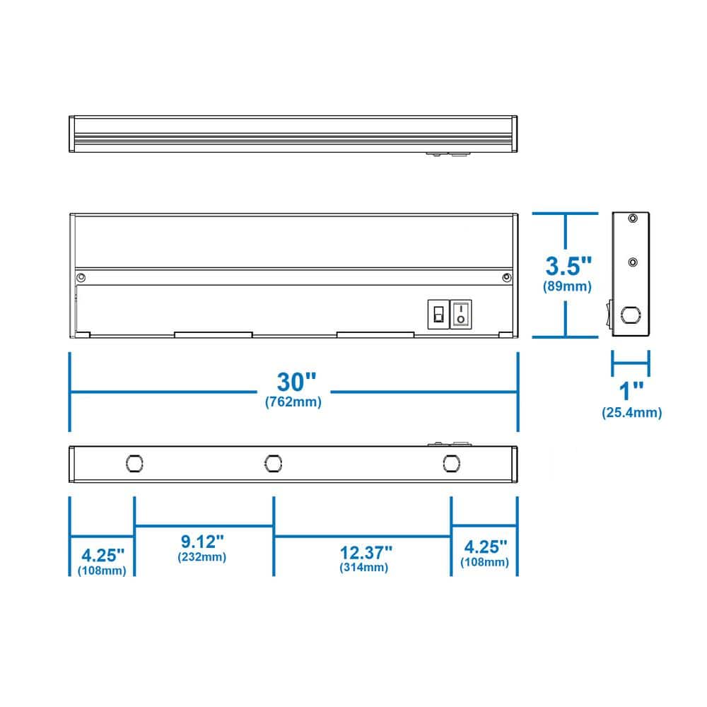 Nicor 30-Inch White LED Under Cabinet Light Bar