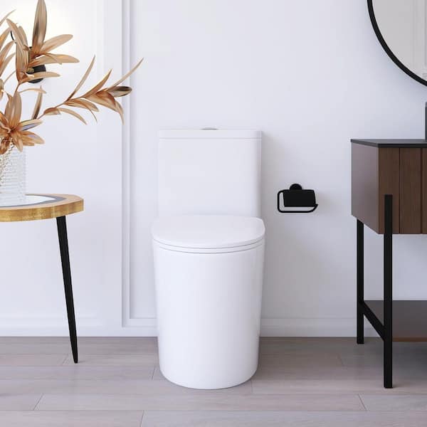 Boosicavelly 1-Piece 1.1/1.6 GPF Dual Flush Elongated Toilet in White Seat Included