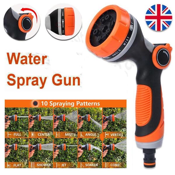 Hose Nozzle with 10 Features Adjustable Watering - Thumb Control Design  Heavy Duty Hose Sprayer - Ergonomic Comfortable Relax Grip - Garden Hose