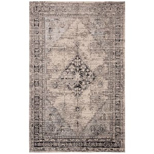 Classic Vintage Gray 5 ft. x 8 ft. Oriental Area Rug