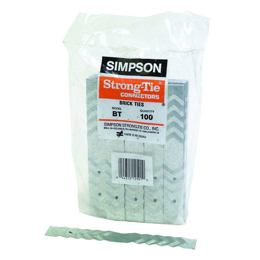 Simpson Strong Tie BT 22 Gauge Galvanized Brick Tie 100 Qty BT R100 