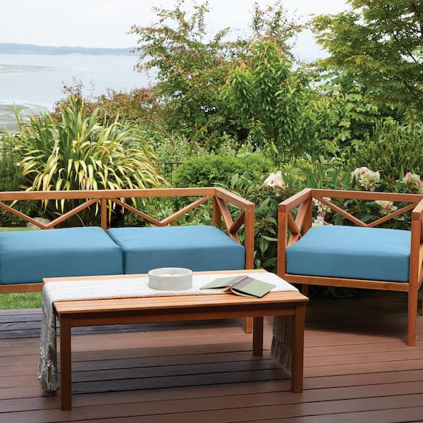 Ravenna Empire Blue 23 in. W x 23 in. D x 5 in. T Deep Seating Outdoor Lounge Chair Cushion