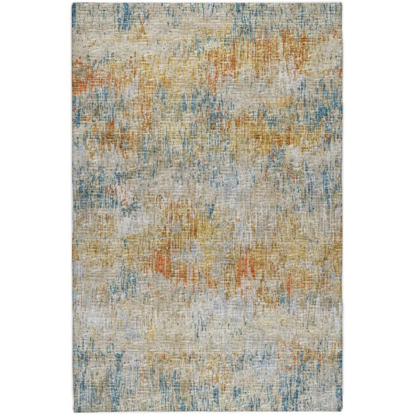 Dream Shag Premium Machine Washable Abstract ADS66 Gilded 10 ft. x 14 ft. Area Rug