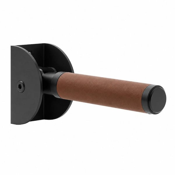 7.56 in. Flip Up Grab Bar for Doorway and Bathroom, Assist Handle with Reflective Sticker and Non-Slip Leather Grip