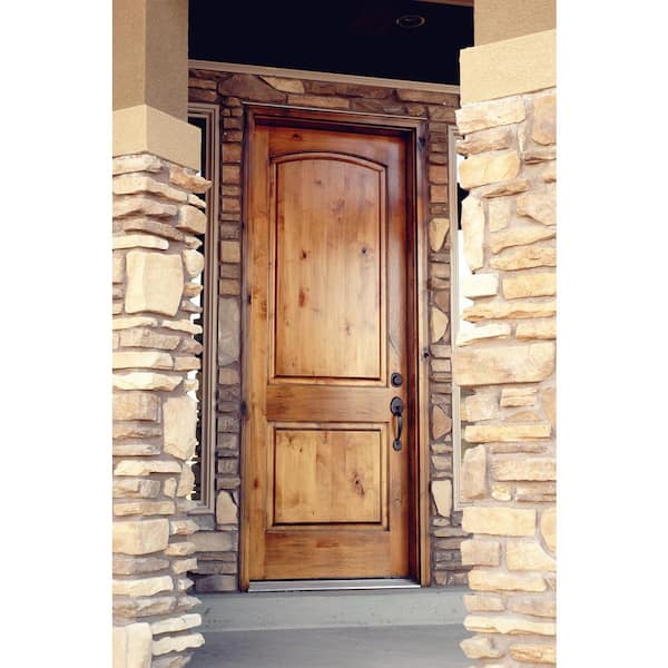 Krosswood Doors 36 in. x 80 in. Rustic Knotty Alder Arch Top V