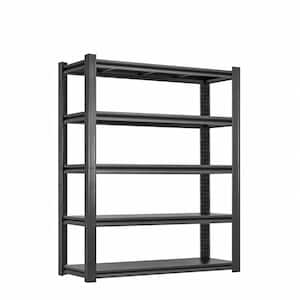 5-Tier Heavy Duty Steel Adjustable Garage Storage Shelving Unit in Black (47 in. W x 72 in. H x 23.6 in. D)