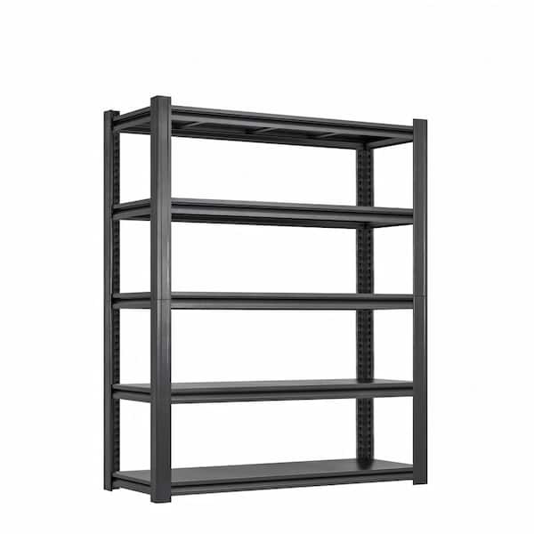 5-Tier Heavy Duty Steel Adjustable Garage Storage Shelving Unit in Black (47 in. W x 72 in. H x 23.6 in. D)